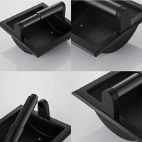 Portarrollos de Papel Higiénico Empotrado en la Pared, Acero Inoxidable SUS304, Acabado Negro Mate, Accesorios de Baño