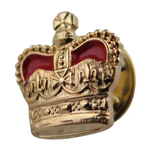 Wettbewerbs fähiger Preis Großhandel Emaille Custom Silver Blank Royal Crown Metall Abzeichen Anstecknadel