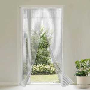 Moustiquaire magnétique 110x220 cm 2 panneaux blanche pour portes fenêtres balcon - Product Image 1