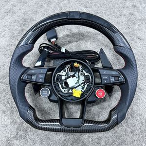 Volant en fibre de carbone LED de qualité supérieure pour <span class=keywords><strong>Audi</strong></span> A3 8V 8Y A4 A6 B8 B9 Série <span class=keywords><strong>Q</strong></span> R8 S RS - Product Image 2