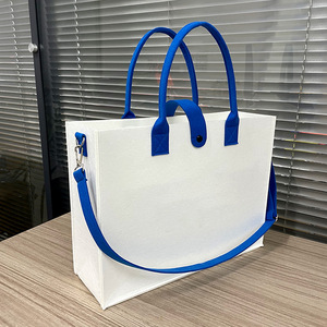 Customizable Felt Tote Bag Nonwoven Material Solid Color Women's Shoulder Bag For Advertising Gift Use - Product Image 2
