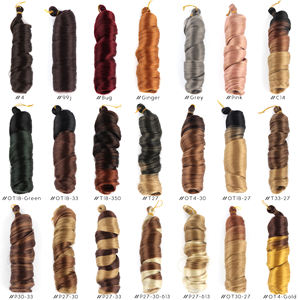 ओरिएंटफैशन फ्रेंच कर्ल 24 "सिंथेटिक क्रोकेट ब्रेड बाल एक्सटेंशन सिल्की ढीली वायवी सर्पिल कर्ल बालों का विस्तार - Product Image 6