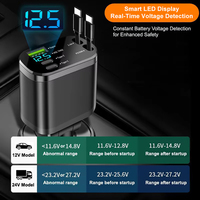 Cargador de Coche Retráctil 5 en 1 con Cables, Accesorios para iPhone y Android, Tamaño Mini, Carga Rápida