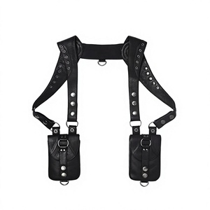 Sac à dos tactique souple unisexe FAZMAX en cuir véritable noir Oxford avec courbe physiologique du dos et fermeture éclair - Product Image 1