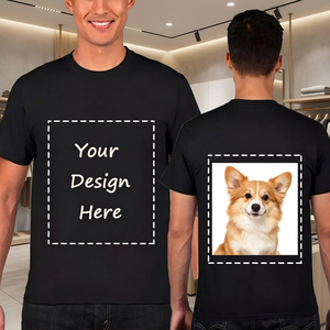 Custom Photo Print Men's Black Short Sleeve <b>T</b>-<b>Shirt</b> Corgi <b>Dog</b> Graphic O-Neck Casual Tee - Product Image 2