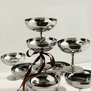 Moderno minimalista in acciaio inox tazza di vino in plastica isolato Cocktail tazza di gelato per Gourmet per <span class=keywords><strong>il</strong></span> lato auto che serve-Blogger - Product Image 6
