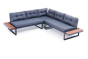 Set di Mobili <span class=keywords><strong>da</strong></span> Esterno Moderni e Durevoli, Divano Componibile Grigio, Tavolo <span class=keywords><strong>in</strong></span> Legno Plastico, Sedie <span class=keywords><strong>in</strong></span> Alluminio per <span class=keywords><strong>Giardino</strong></span>, Sala <span class=keywords><strong>da</strong></span> Pranzo e Soggiorno - Product Image 2