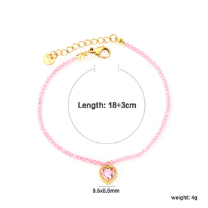 Sweet Heart <b>Beaded</b> <b>Bracelet</b> With Zircon Pendant Women's Jewelry Gift Fashion Accessory - Product Image 5