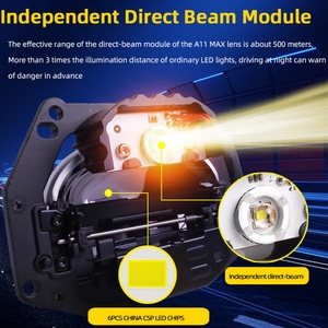 SANVI A11 MAX 3-inch Bi Led <b>Projector</b> Lens Headlight <b>Laser</b> Headlights Auto Lighting System - Product Image 4