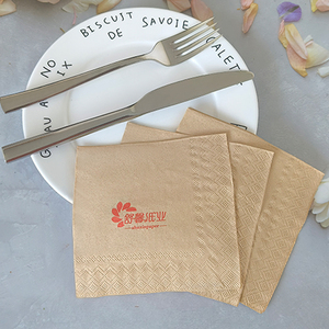 Pour serviettes de table imprimées en relief jetables 2 plis certifiées FSC, paquet plié de serviettes en pâte de bois vierge colorée pour <span class=keywords><strong>Cockta</strong></span> - Product Image 1