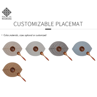 Meilleur design de set de table en cuir vinyle imitation broderie feuille, pour cuisine et table
