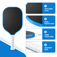 Raquette de pickleball premium 16 mm, noyau en nid d'abeille en Kevlar, haute performance, contrôle équilibré, équipement sportif, fabrication OEM