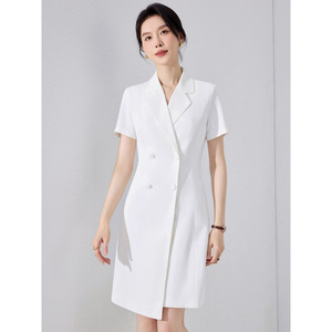 White Women's Suit Dress Slim Fit Polyester Professional Workplace Formal Dress Spring Autumn 2026 New Style Elegant - Product Image 1