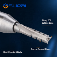 Fraise à défoncer professionnelle SUPAL à 3 dents en carbure de titane (TCT) pour CNC, outil de coupe en carbure pour le bois, HRC55-65, pour le travail du bois CNC