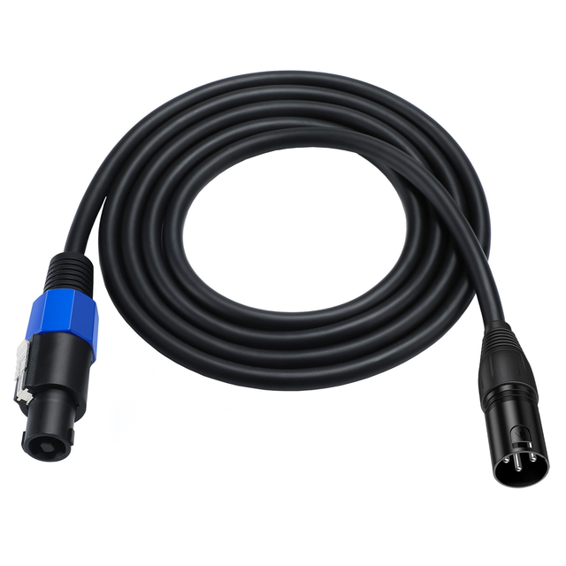 Professional Speakon Male XLR Female/Male 4-Pole Twist-Lock Adapter Cable PVC Jacket Braid for DJ PA Live Sound Systems