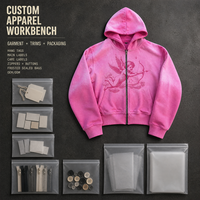 Sweat-shirt à capuche court rose RAMAX 500GSM, lourd, avec motif graphique, streetwear, pour femmes et hommes, personnalisable OEM ODM, vente en gros