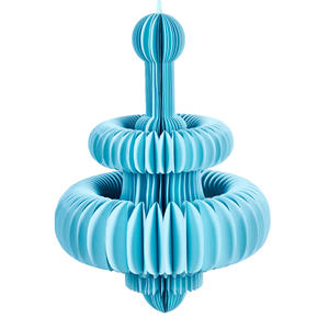 Sunbeauty-Décoration de chandelier suspendu en papier épais alvéolé de couleur turquoise moyenne Boule de décoration en papier recyclé - Product Image 2
