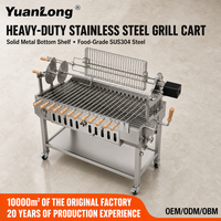 Barbecue au charbon de bois de style chypriote moderne en acier inoxydable de qualité supérieure pour usage extérieur avec moteur inclus