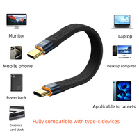 Cable de Datos USB 4.0 Tipo-C Plano y Delgado de TPE para Laptop y Dispositivos iOS, 40Gbps, 8K/60HZ, 240W, Carga Rápida, Conductor de Cobre Puro