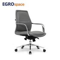 EGROspace Chaise de bureau ergonomique en cuir, pivotante et inclinable, de luxe, pour direction, personnalisable, moderne
