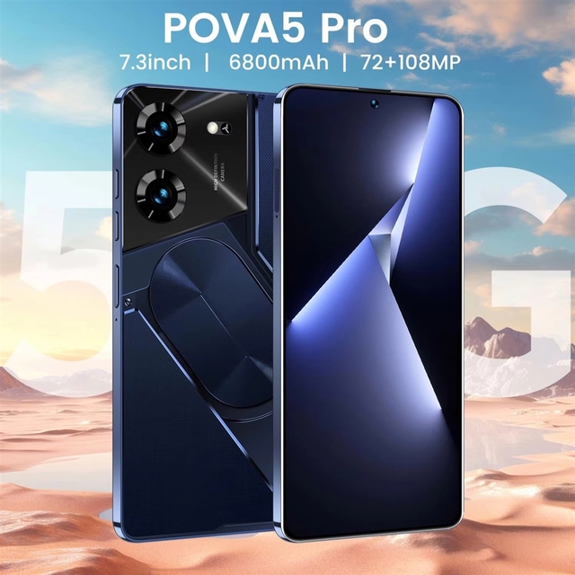 Big Screen POVA5 Pro 7.3-inch Mobile Phone Dual Card High-definition Camera 5G Android Smartphone