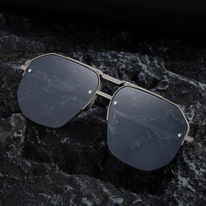 KSL-98343 Gafas de sol para hombre con montura metálica, lentes degradados en azul, protección UV400 para conducir y uso al aire libre - Product Image 5