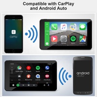 Pantalla Portátil para Auto de 7 Pulgadas con CarPlay y Android Auto, Cámara de Reversa, LCD/IPS, USB, Radio, Puerto para Tarjeta SD