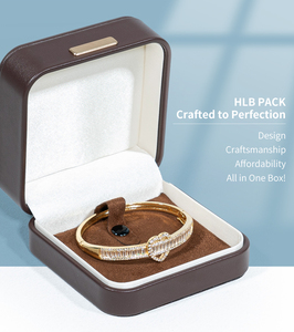 Nhà Máy Odm Sang Trọng PU Da & Tốt Nhung Lót Hình Vuông Vòng Đeo Đồ Trang Sức Bao Bì Hộp Với Biểu Tượng Tùy Chỉnh - Product Image 2