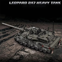 Tanque de Batalla Principal Leopard 2A7, Bloques de Construcción MOC, Vehículo Blindado Moderno, Modelo de Ladrillos para Armar, Juguete Coleccionable Militar