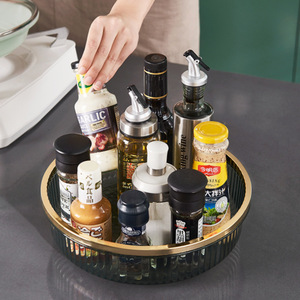 Estante giratorio para especias de cocina, organizador de almacenamiento de condimentos con plato giratorio de 360 grados, contenedor redondo portátil para uso en la cocina - Product Image 4