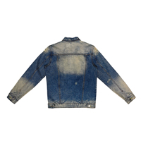 Veste en jean délavée à col rabattu et manches longues, avec logo graphique personnalisé OEM/ODM, nouvelle mode, pour hommes