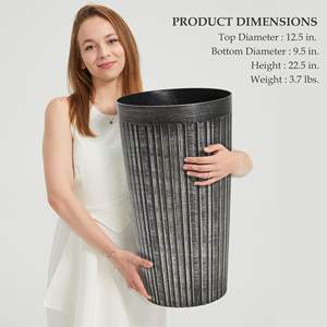 Macetas de plástico de diseño moderno al por mayor <span class=keywords><strong>maceta</strong></span> negra grande y alta decoración <span class=keywords><strong>maceta</strong></span> redonda de plástico para interior y exterior - Product Image 3