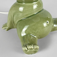 Nouvelle Lampe de Table Électrique en Céramique au Design Moderne avec Abat-jour Vert en Forme de Rhinocéros, Base de Lampe G9 Creuse Simple pour la Décoration Intérieure