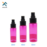 Flacon pulvérisateur plat en plastique PET rond rechargeable de 30 ml à 50 ml pour produits cosmétiques à brume fine