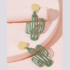<span class=keywords><strong>Orecchini</strong></span> Pendenti a Forma di <span class=keywords><strong>Cactus</strong></span> Verde 2020 per Donne, Gioielli Decorativi Rotondi con Piante e Placcatura in Oro per Matrimoni e Feste - Product Image 4
