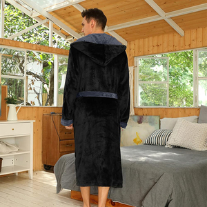 Morbido e Lussuoso <span class=keywords><strong>Accappatoio</strong></span> da Spa Assorbente e Confortevole con Logo Frontale in Velluto per <span class=keywords><strong>Uomo</strong></span> e Donna - Product Image 2