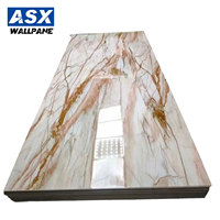 Panneaux muraux en PVC marbré brillant UV légers au design moderne pour villas et hôpitaux, imperméables, ignifuges et anti-rayures