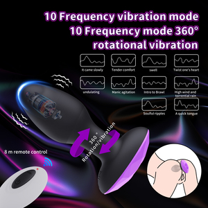 Uzaktan Kumandalı Erkek ve Kadın Titreşimli 360 Derece Dönen Seks Oyuncağı 10 Frekanslı Titreşim Klitoris Prostat Masaj Aleti Dildo - Product Image 3