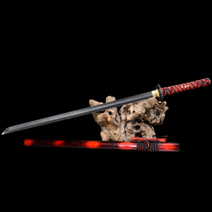 Nouvelle Arrivée 2026 : Katana Droit Fait Main, Design Classique Noir et Rouge, Artisanat Original, Effet Spectacle pour Cosplay - Product Image 2