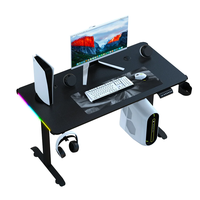 Table de jeu Wquantum, bureau électrique réglable en hauteur, table avec éclairage RGB