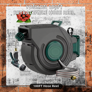 1/2 Inch Retractable Garden <b>Hose</b> Reel <b>Wall</b> <b>Mounted</b> Automatic Rewind Irrigation Watering Cleaner - Product Image 2