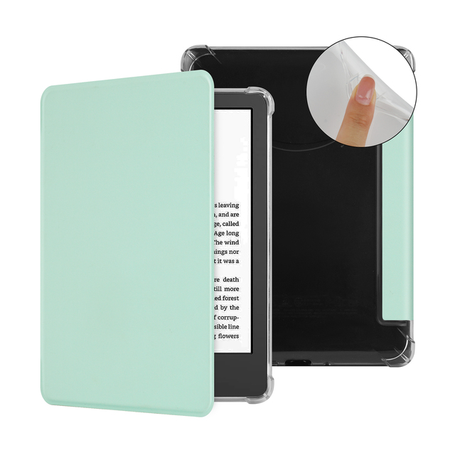 Bojin PU Leather Cover Case for Kindle Paperwhite 12th 2024 7 Inch with Clear Soft Silicone Back Cover
