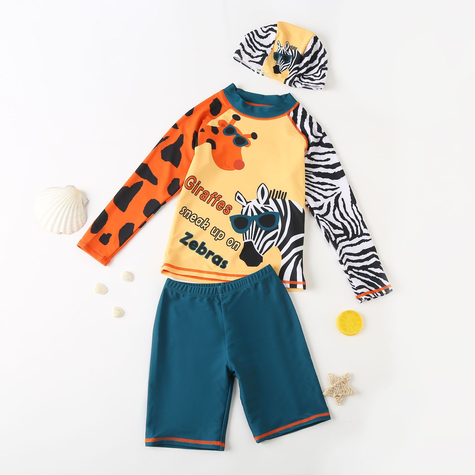 Индивидуальный купальный костюм из двух частей, детские плавки с персонажами из мультфильмов, экологически чистые Купальники для мальчиков