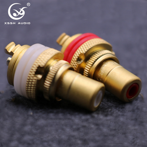 Cheap Binding Post YIVO XSSH Audio HIFI DIY OEM ODM Brass Plated Gold Female RCA Connector Chassis <strong>Socket</strong> <strong>8mm</strong> Cable Y805 1.5A - Product Image 3