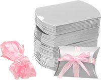 Boîtes à dragées en papier recyclé couleur CMYK et Pantone, emballage cadeau pour mariage, estampage UV, forme oreiller, sac à bonbons, emballage cadeau