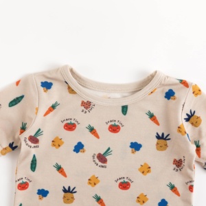 Ensembles de pyjamas pour bébé en bambou Miozing 180 g/m², doux, respirants, avec double fermeture éclair, vente en gros avec logo personnalisé - Product Image 5