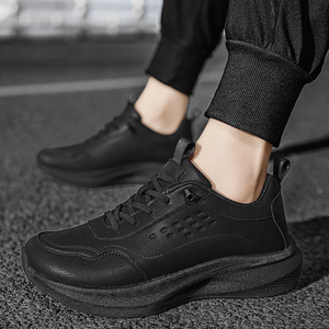 Bestseller Men Wide Toe Leather Running Shoes <b>Popcorn</b> Cushion Wide Last Casual Commute Sneakers For Autumn Winter - Product Image 2