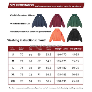 Sudadera con capucha para hombre personalizada, de alta calidad, estilo retro, desgastada, reutilizada, pesada y extragrande, tipo jersey. - Product Image 4