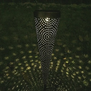 Lampe solaire de jardin en forme de cône, lampe LED d'extérieur pour pelouse avec panneau solaire, résistante à l'eau, design portable - Product Image 2
