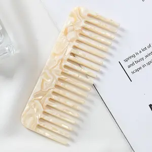 SAIYII Hot Selling Customized Pink Wide Tooth Custom Comb Cellulose Acetate 4 MM Hair Comb Set Anti-Static Combs